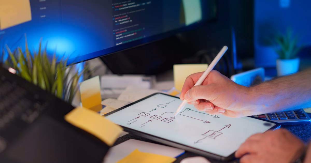 Copilot vs agent: la transizione all'autonomia — modern enterprise software architecture diagram abstract concept